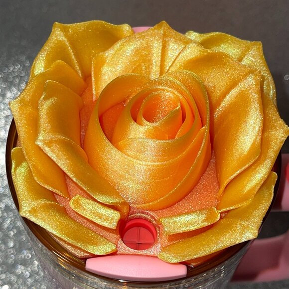 3D Rose Tumbler Topper that fit the new Barb x Stan 60s Twist n Turn lids - Picture 5 of 8